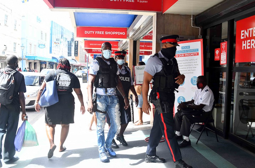 police patrolling bridgetown