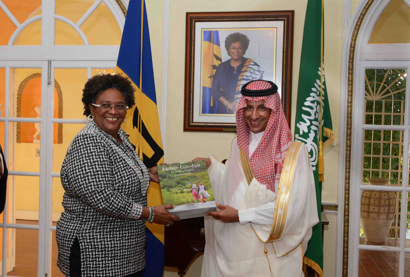 Mia Mottley and Ahmad Alkhateeb