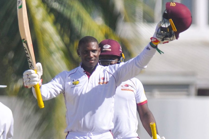 devon thomas celebrates his hundred