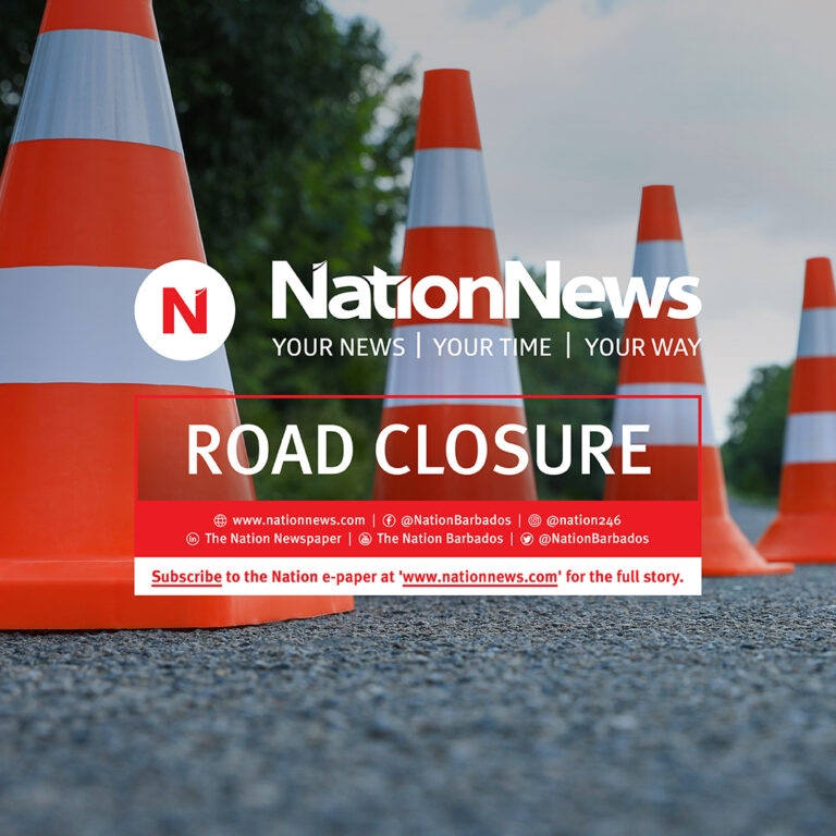 Road to Pie Corner, St. Lucy closed for roadwork