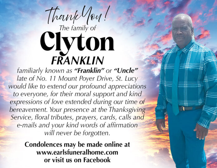 CLYTON FRANKLIN-thank you