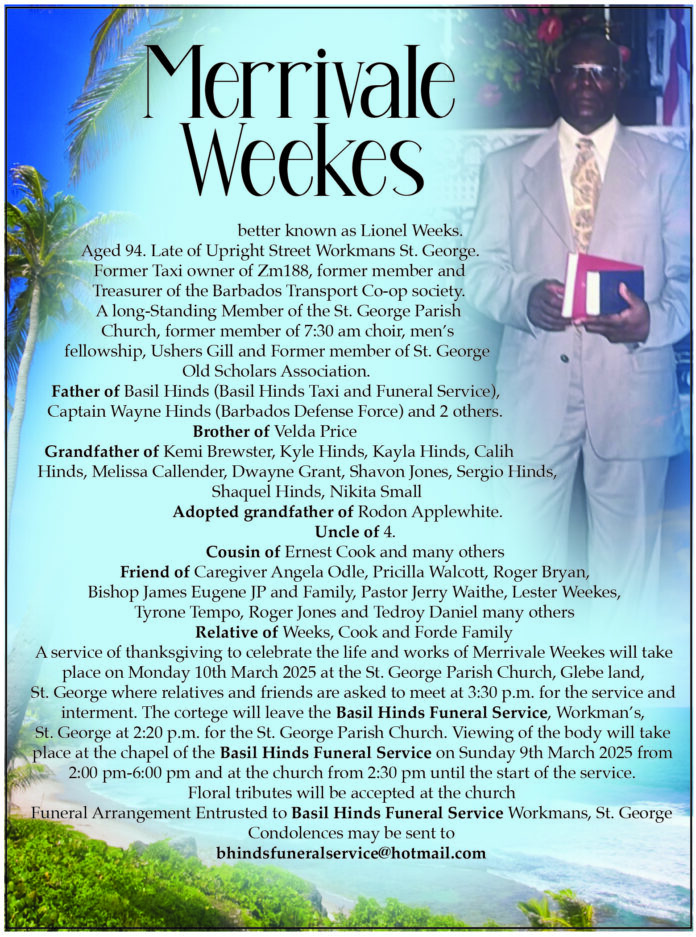 MERRIVALE WEEKS