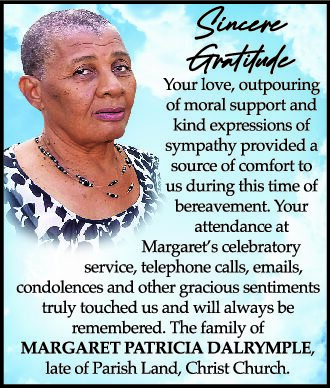 Margaret Dalrymple thank you