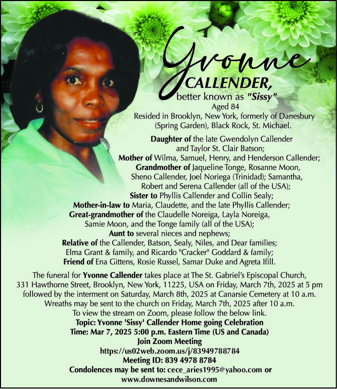 YVONNE CALLENDER