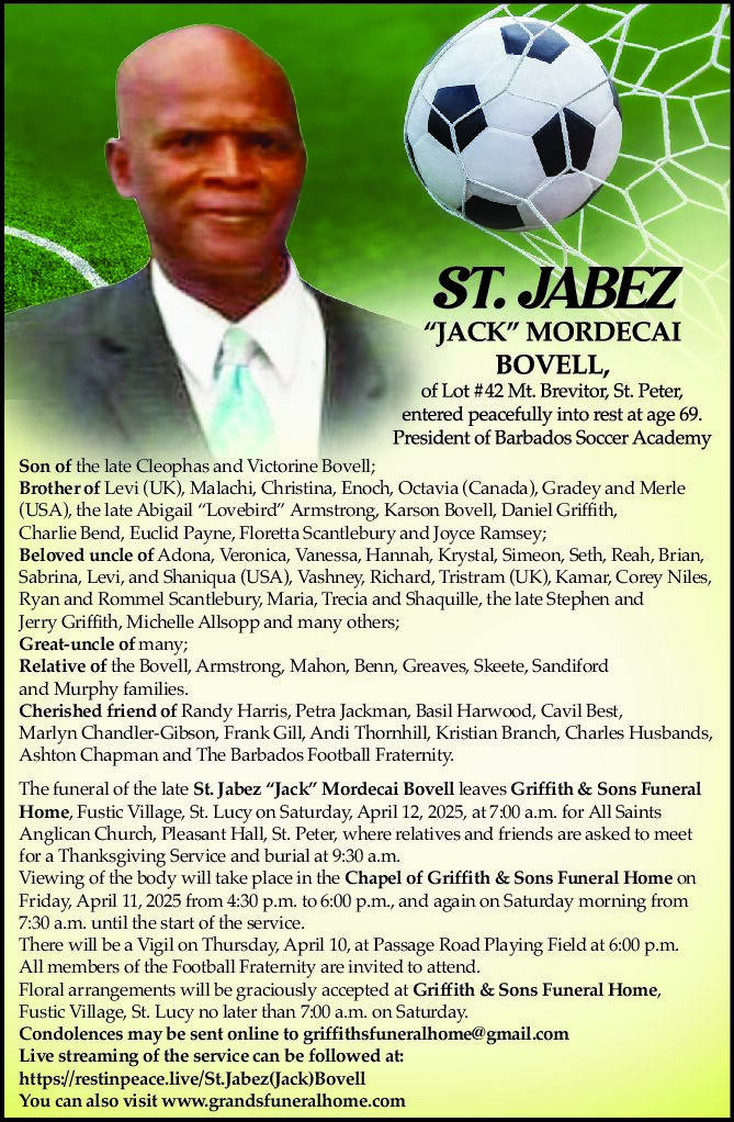 St. Jabez Bovell fin