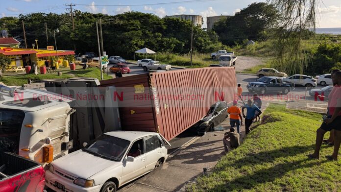 Container overturns