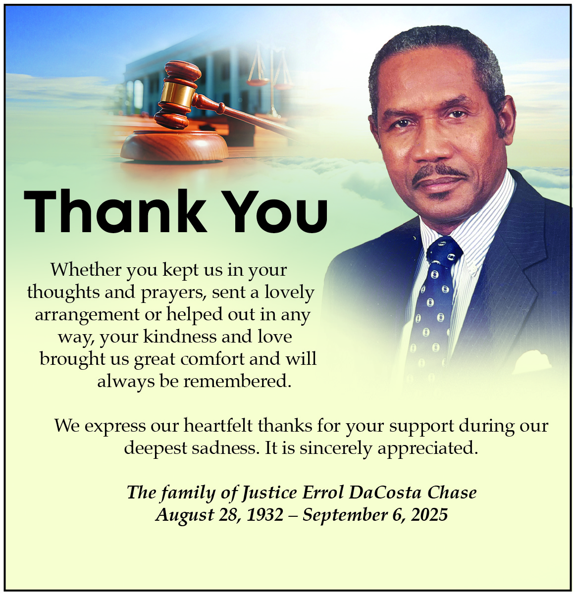 ERROL CHASE thank you