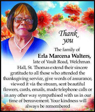 Erla Walters thank you