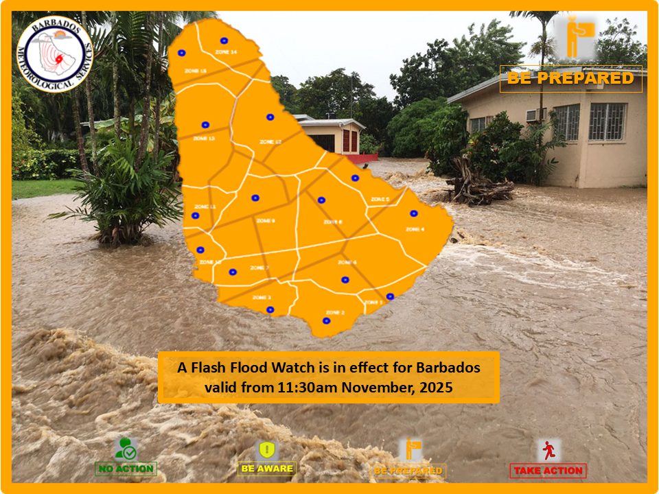 Flash-Flood Watch issued for Barbados
