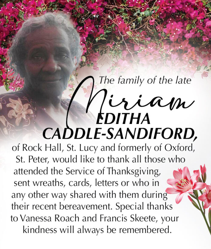 MIRIAM CADDLE-SANDIFORD-thank you