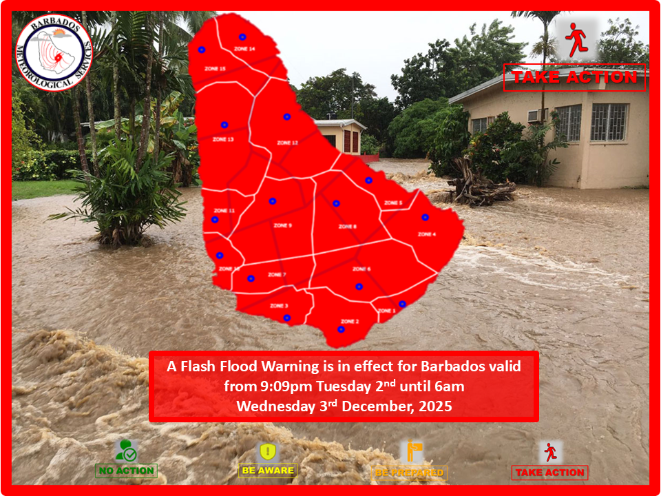 Unwetterwarnung vor Sturzfluten für Barbados nach starken Regenfällen in ...