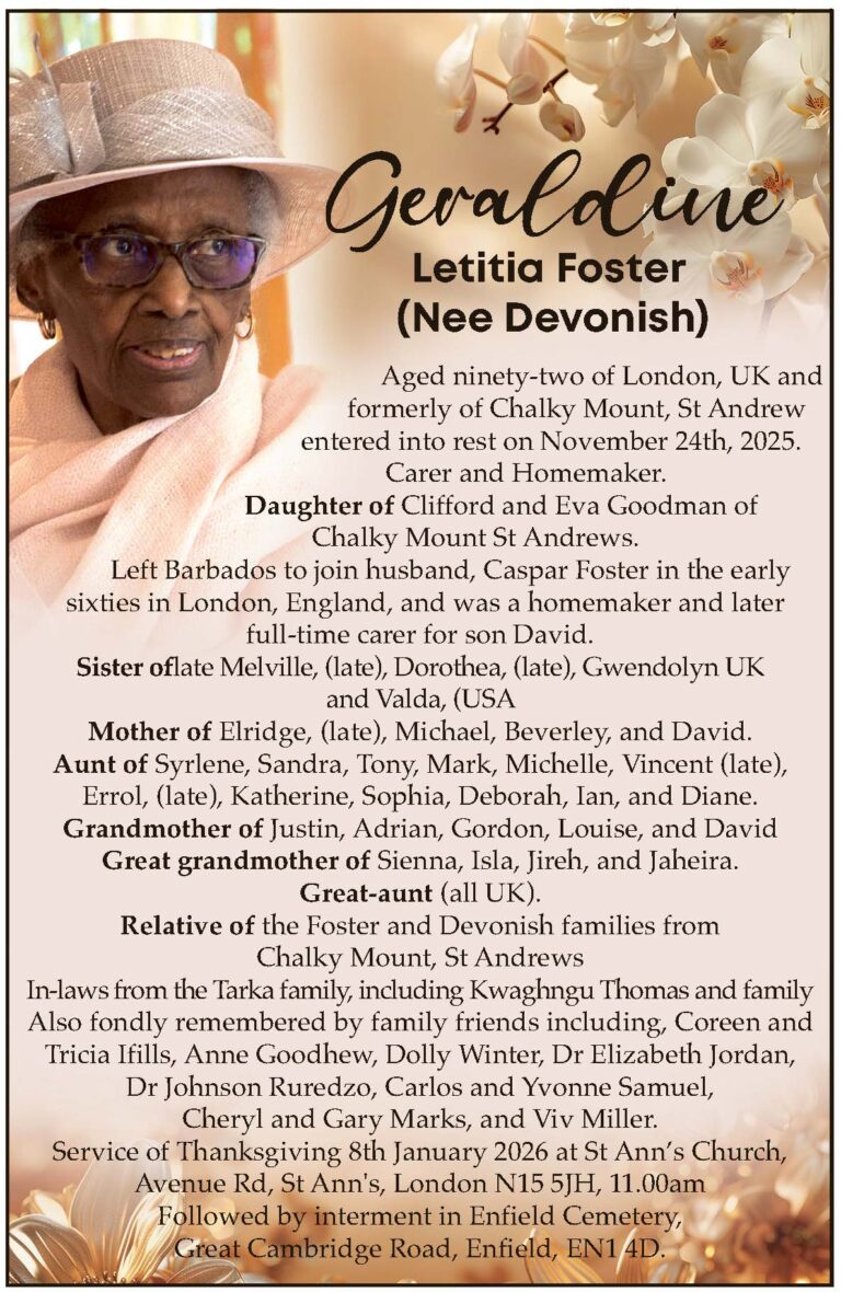 Geraldine Letitia Foster née Devonish