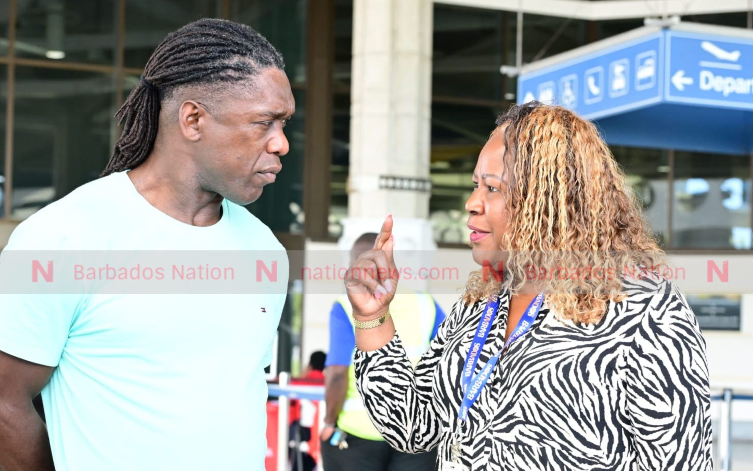 Four-time UEFA Champion League winner Clarence Seedorf arrives in Barbados