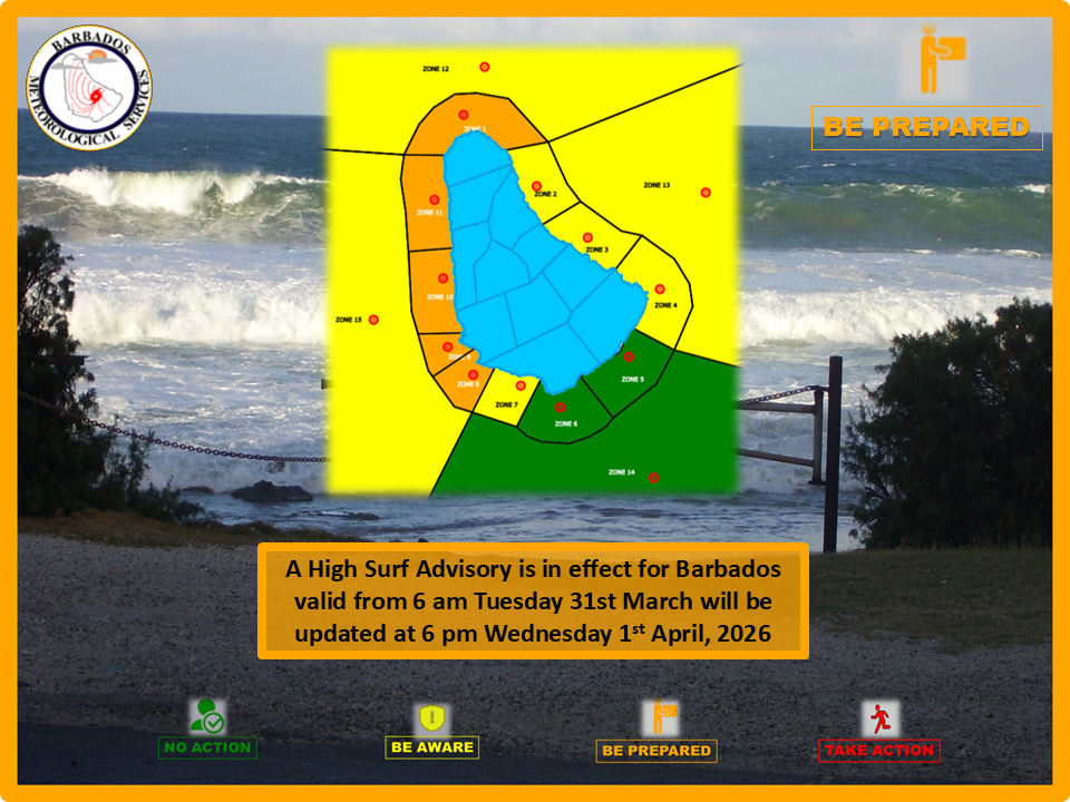 High Surf Advisory issued for western and northern coasts of Barbados