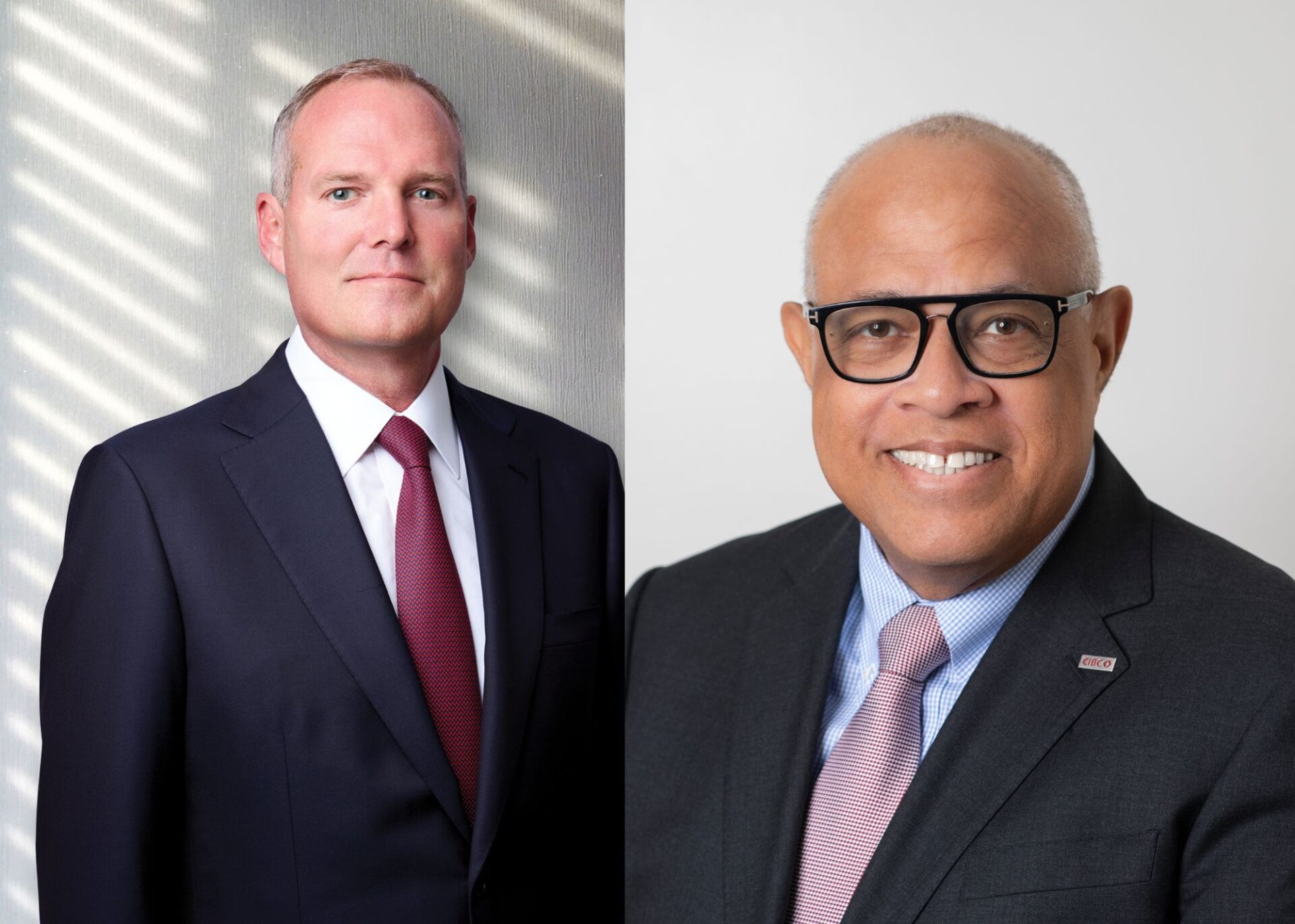 Butterfield Chairman and CEO Michael Collins and CIBC Caribbean Chief Executive Officer Mark St. Hill