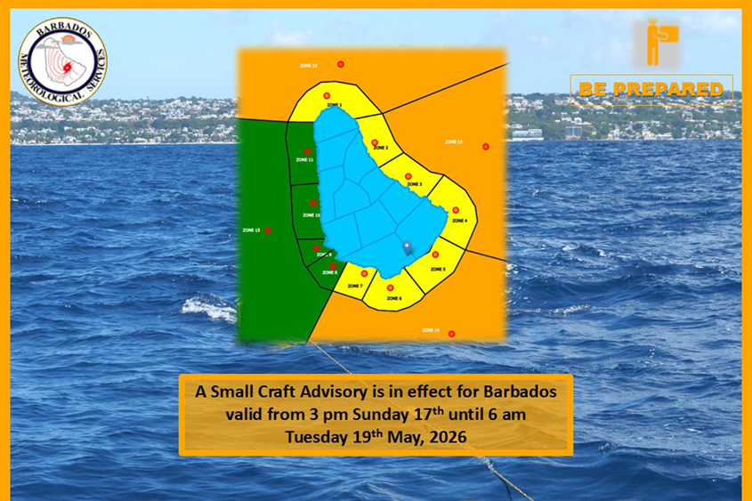 Small Craft Advisory issued for Barbados