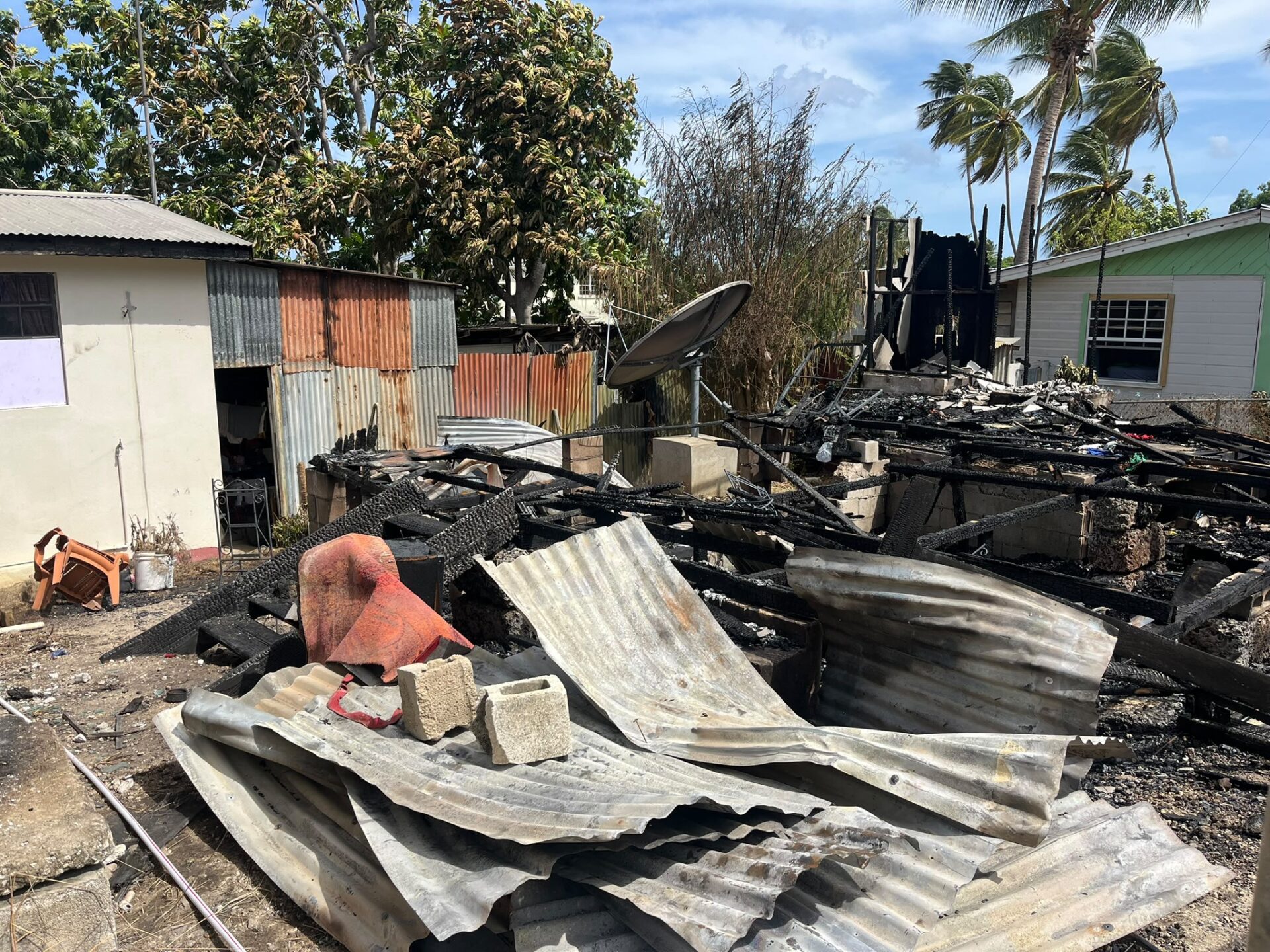 Charred remains of home in Weston