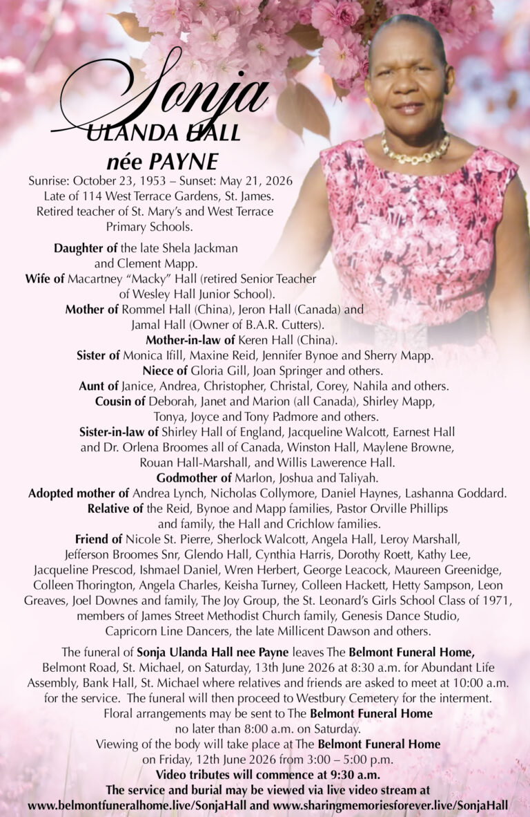 Sonja Ulanda Hall née Payne