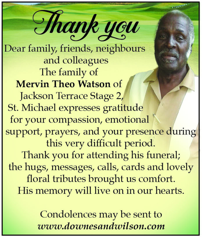 Mervin Watson THANK YOU
