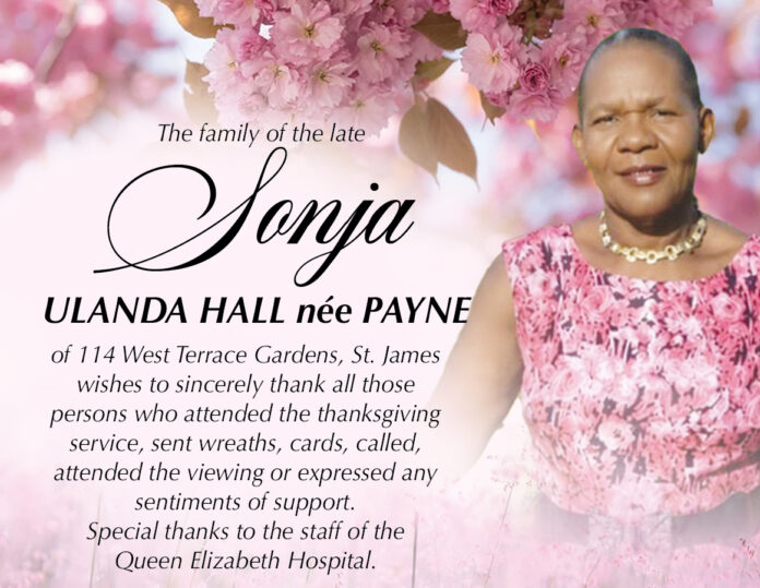 SONJA HALL-THANK YOU