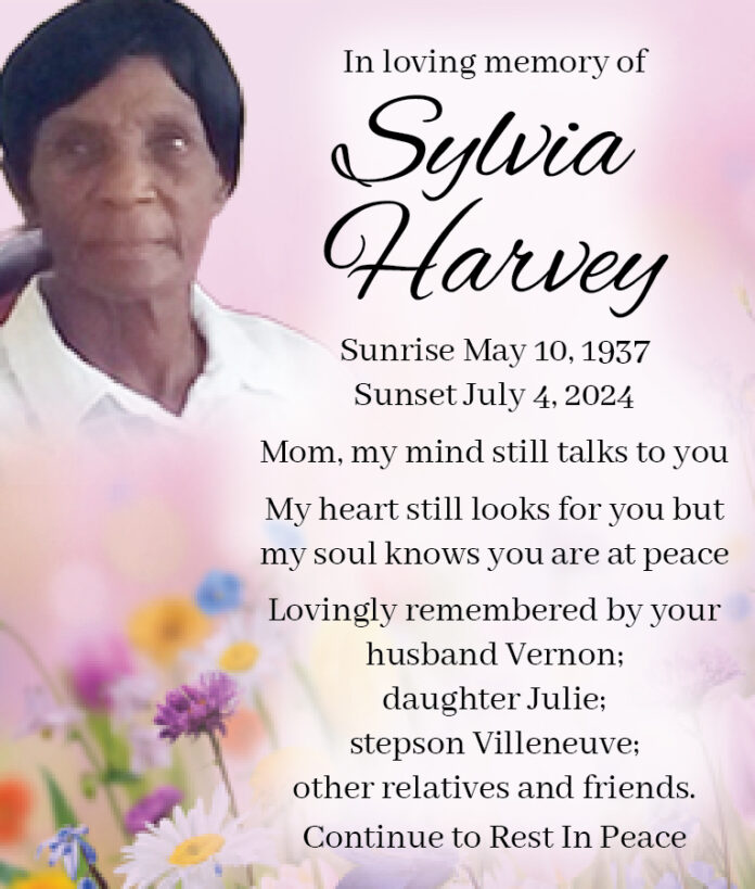 Sylvia Harvey ad
