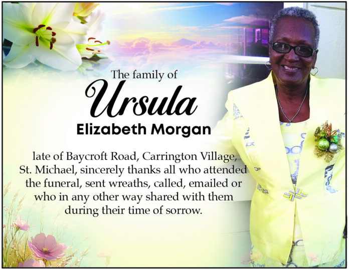 Ursula Morgan thank you